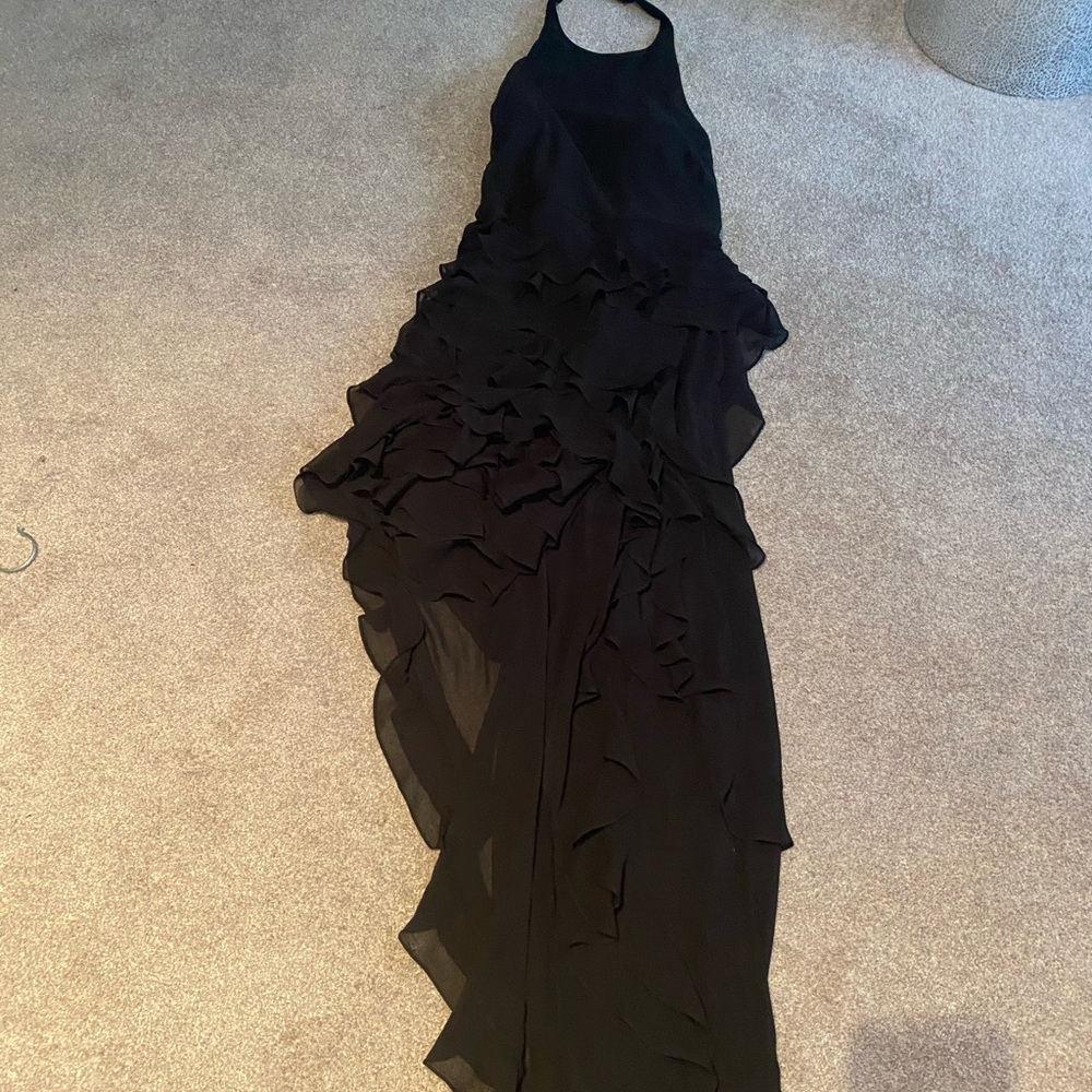 Halter hi low wedding dress